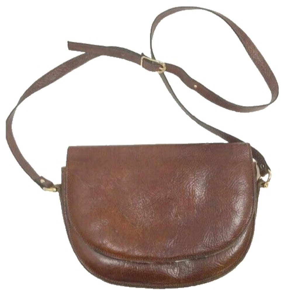Rare Vtg Michael Rome Vintage Italian Leather Brown Crossbody Purse‎